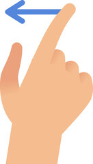 Left swipe gesture. Finger scroll on touch screen