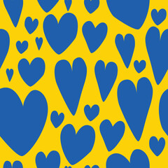 Seamless pattern in blue and yellow. Colors of the Ukrainian flag
