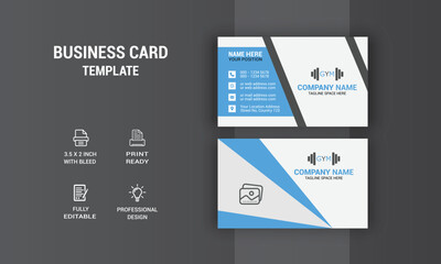 Gym Company Business Card Design. Card Design. Photos & Vector Standard Template