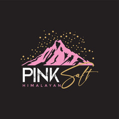 Himalayan Pink Salt mountain stars logo vector image