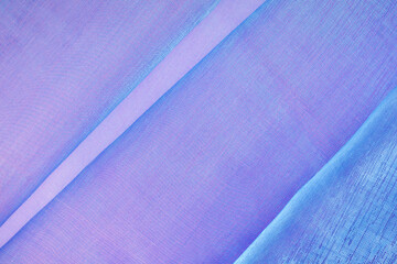 Two colored violet and blue tulle netting fabric
