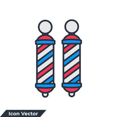 barber pole icon logo vector illustration. barber pole symbol template for graphic and web design collection