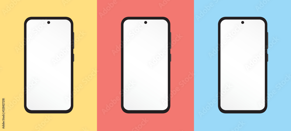 Poster smartphone isolated mockup white display presentation showcase vector template