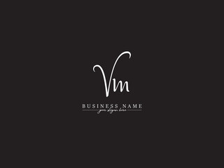 Simple VM Logo Icon, Unique Vm mv Logo Letter Vector Image Design For Your Beauty Shop