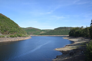 the reservoir at elan valley during the 2022 drought 