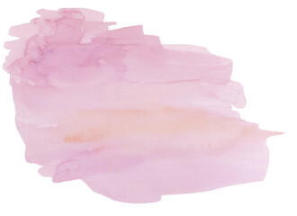 Fototapeta premium Watercolor light pink spot, single hand painted Abstract element for wedding and party design