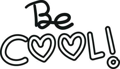 Bee cool, handmade text, clipart