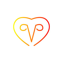 Animals head logo gold elegan outline simpel and minimalist