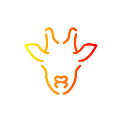 Animals head logo gold elegan outline simpel and minimalist