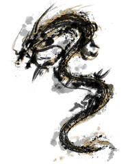 昇龍の和風素材イラスト