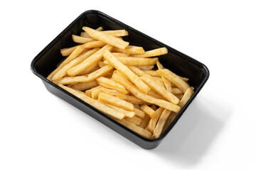 Potato fry or french fries on white isolated background.