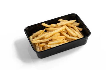 Potato fry or french fries on white isolated background.