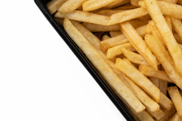 Potato fry or french fries on white isolated background.