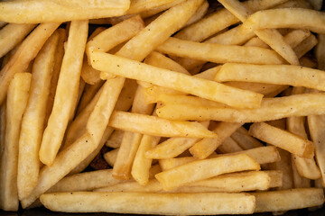 Potato fry or french fries on white isolated background.