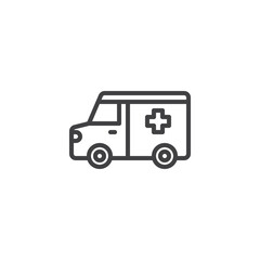 Ambulance car line icon