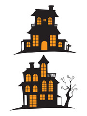 Fototapeta na wymiar silhouette horror house halloween