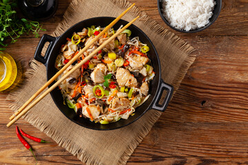 Chinese style cod, prepared in a wok