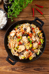 Chinese style cod, prepared in a wok