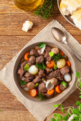 Classic burgundy goulash.