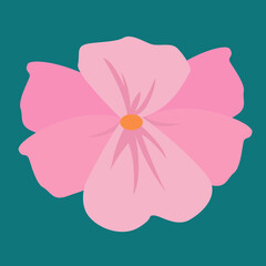 Fototapeta premium Pink flower, illustration, vector, cartoon