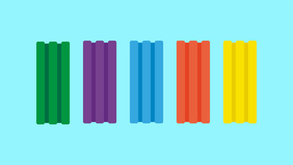 Pieces of colorful plasticine, illustration, vector