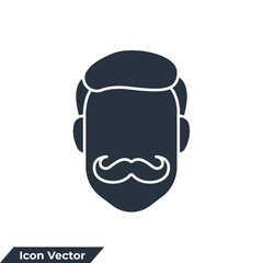 hair cut icon logo vector illustration. gentle man smooth haircut symbol template for graphic and web design collection