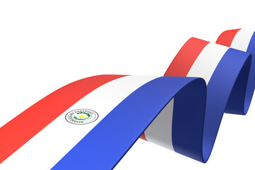 Paraguay flag design national independence day banner element transparent background png