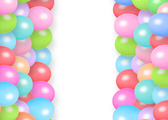 Fototapeta na wymiar Color balloons background with text