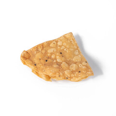 Namak para or Nimki on white background. A Traditional Indian food.