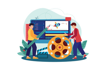 Motion Designer Illustration concept on white background