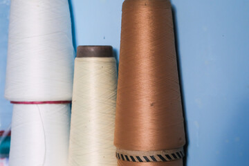 Sewing thread collection on the bobbin.