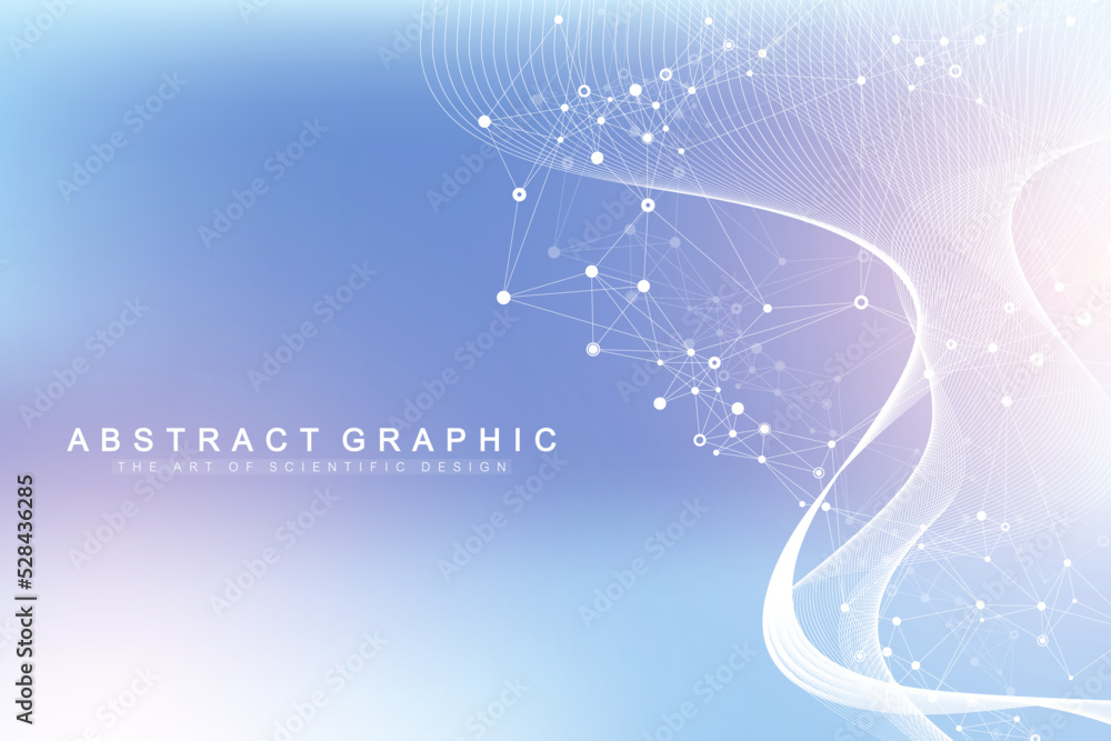 Poster abstract structure molecules or atom for science or medical background.