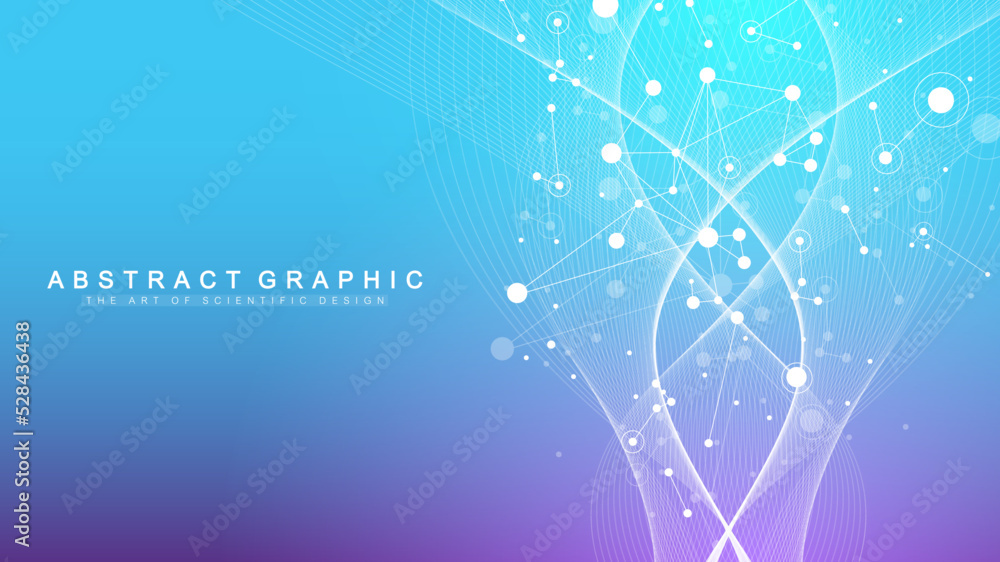 Fototapete Scientific tree concept of network connection background. Database branch information. Futuristic code flow element. Big data technology. Data tree vector illustration.