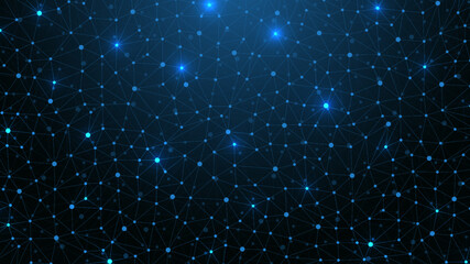 Digits abstract background with connected line and dots, web cover. Digital neural networks. Network and connection background for your presentation. Web graphic background. Vector illustration.