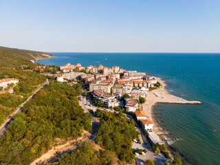 Fototapeta na wymiar Panoramic view to sea resort Elenite on the Bulgarian Black Sea coast
