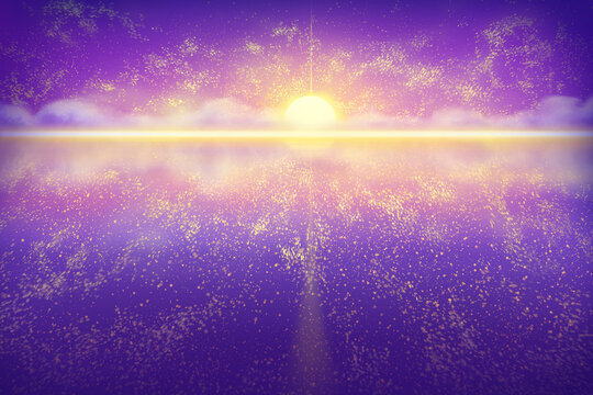 Galaxy Sunset Sky and Sea