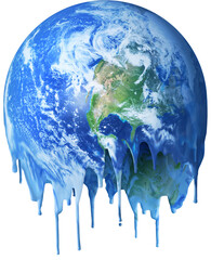 Melting dripping planet Earth climate warming concept - obrazy, fototapety, plakaty