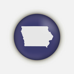 Iowa state circle map with long shadow