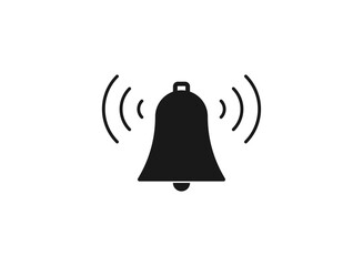 Bell icon, vector illustration alarm. New message symbol, user interface sign.