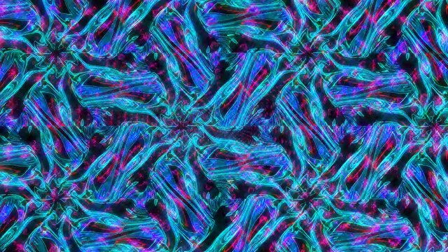 3D Abstract shining bright lines set wave, colorful, black background