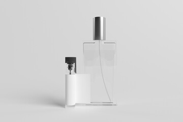 3d render demonstrating  set for the design of perfume