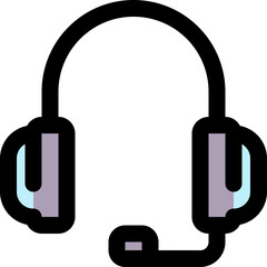 headphone line color icon