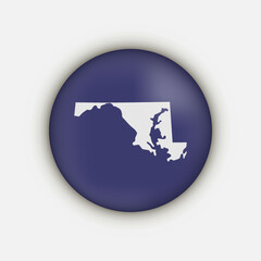 Maryland state circle map with long shadow