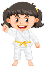 A girl in taekwondo uniform
