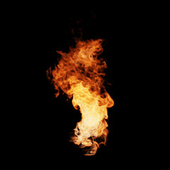 Burning Fire and Flames Overlay on Black Background
