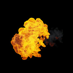 Burning Fire and Flames Overlay on Black Background
