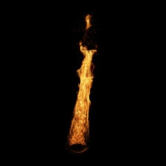 Burning Fire and Flames Overlay on Black Background
