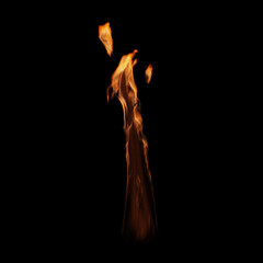 Burning Fire and Flames Overlay on Black Background
