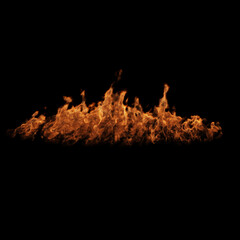 Burning Fire and Flames Overlay on Black Background
