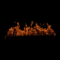 Burning Fire and Flames Overlay on Black Background
